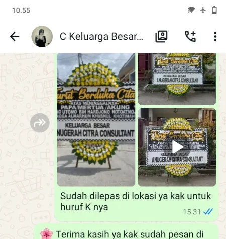 Pengiriman Papan Bunga Duka Klari
